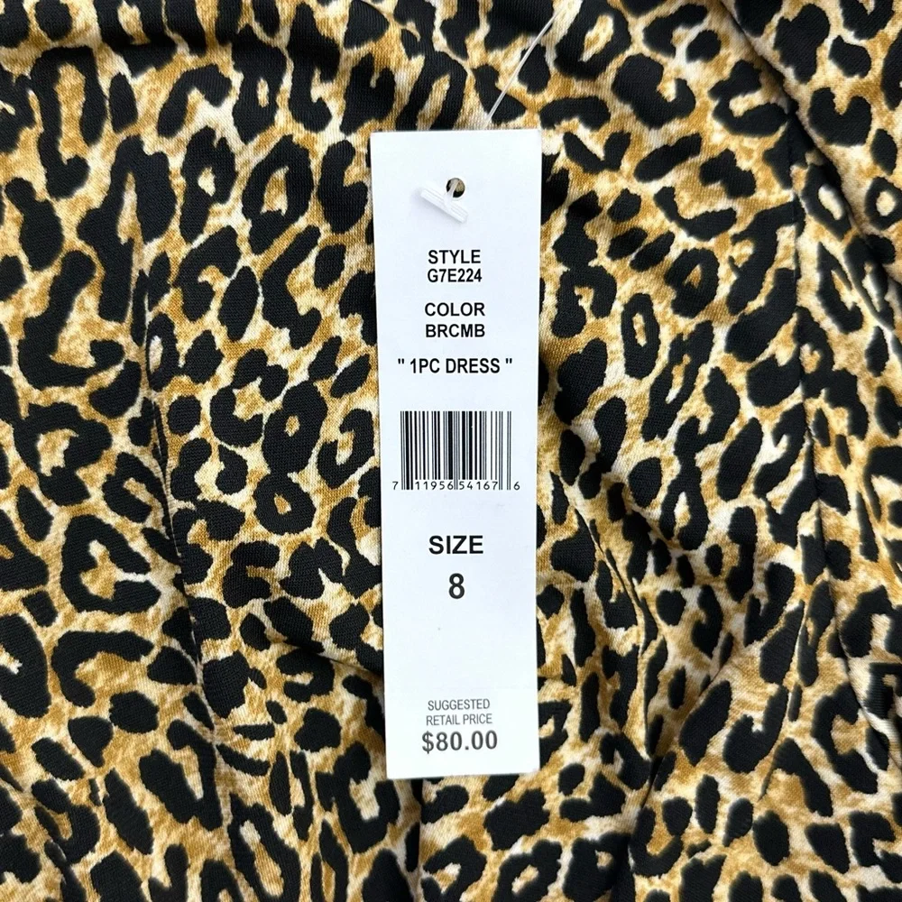 NWT Glamour Printed Cheetah Ring Wrap Dress - Picture 7 of 7